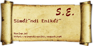 Simándi Enikő névjegykártya